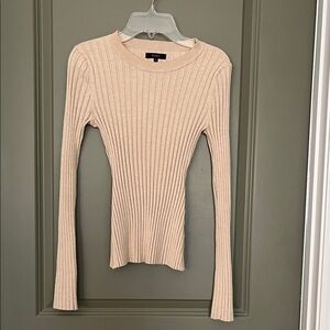 Quince Ribbed Cotton Cashmere Sweater in Oatmeal. Size S